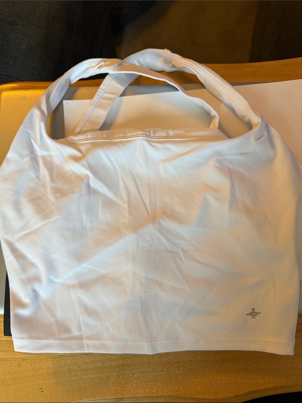 Halara Women's White Cross Back Sports Bra Size Small Strappy Athletic NWOT